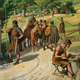 A scene from the Bronze Age, as depicted by Rasmus Christiansen in 1925.